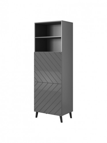 Cama Meble Cabinet ABETO 60x40x176,5 cm graphite/glossy graphite image 1