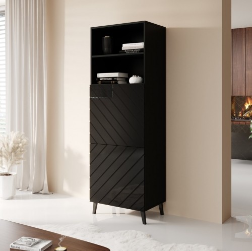 Cama Meble Cabinet ABETO 60x40x176.5 cm gloss black/black image 3