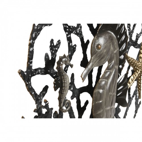 Sienu dekors Home ESPRIT Bronza Sudrabains Korāļi Vidusjūra 49,5 x 5 x 48,3 cm (2 gb.) image 4