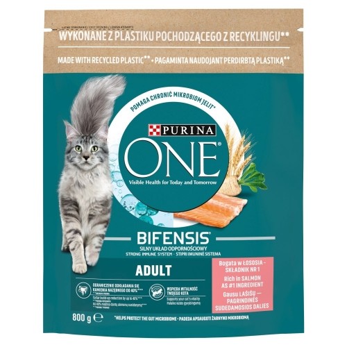 Purina Nestle PURINA One Bifensis Adult Salmon - dry cat food - 800 g image 1