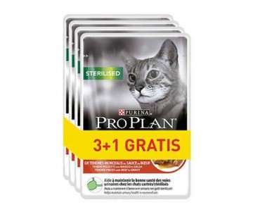 Purina Nestle PURINA Pro Plan Sterilised Beef  - wet cat food - 85g 3+1