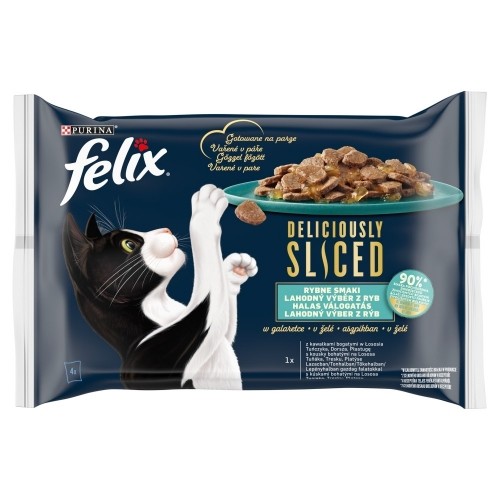 Purina Nestle FELIX Deliciously Sliced Fish - wet cat food - 4x 80 g image 1