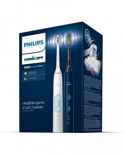 Philips Sonicare ProtectiveClean 5100 ProtectiveClean 5100 HX6851/34 2-pack sonic electric toothbrushes with accessories image 4