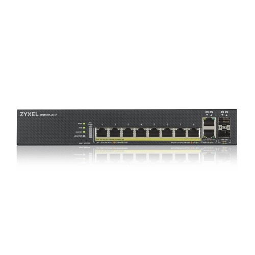 Zyxel GS1920-8HPV2 Managed Gigabit Ethernet (10/100/1000) Power over Ethernet (PoE) Black image 2