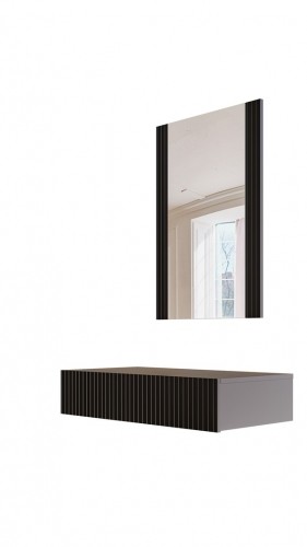 Cama Meble Dressing table with mirror PAFOS 80x41.6x100 mat black image 2