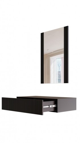 Cama Meble Dressing table with mirror PAFOS 80x41.6x100 mat black image 3