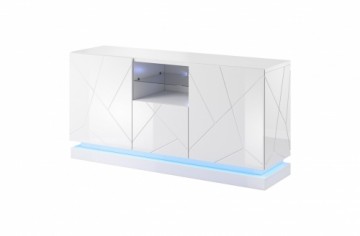 Cama Meble QIU 2D1K chest of drawers 150x41.5x75 cm glossy white/glossy white