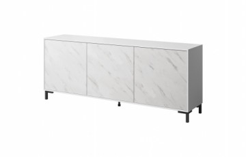 Cama Meble MARMO 3D chest of drawers 200x45x80,5 cm white matt/marble white