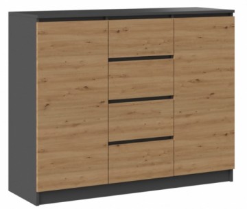 Top E Shop 2D4S chest of drawers 120x40x97 cm, anthracite/artisan