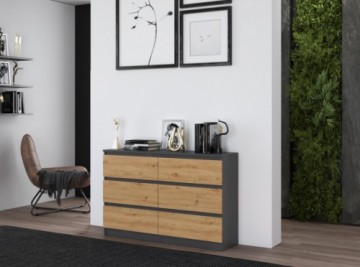 Top E Shop Topeshop M6 120 ANTRACYT/ART chest of drawers