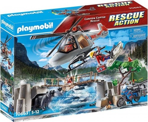 Playmobil  Figures set Rescue Action 70663 Canyon Copter Rescue image 1