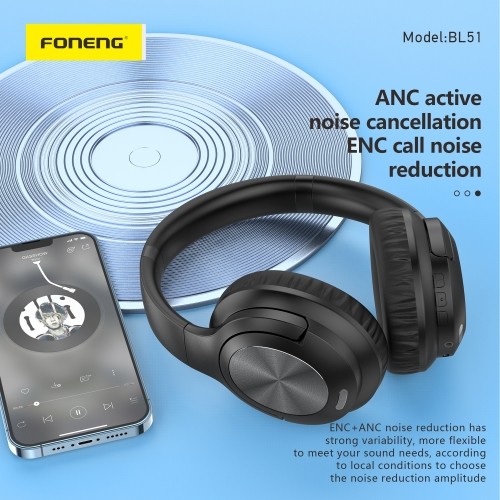 OEM Foneng Bluetooth headphones BL51 black image 2