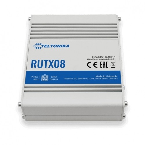Teltonika RUTX08 | Rūpnieciskais maršrutētājs | 1x WAN, 3x LAN 1000 Mb|s, VPN image 2
