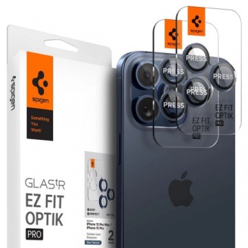 Apple Spigen Optik.tR EZ Fit Camera Protector for iPhone 14 Pro | Pro Max | 15 Pro | Pro Max - Titanium Blue 2 pcs.