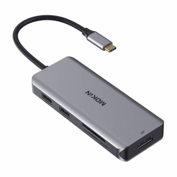 MOKiN Adapter|Docking Station 9 in 1 USB C to 2x USB 2.0 + USB 3.0 + 2x HDMI + DP + PD + SD + Micro SD (silver)