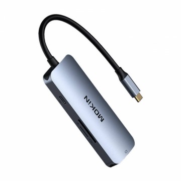 MOKiN 7 in 1 Multiports Hub USB-C to 3x USB3.0+ SD|TF + HDMI + PD (silver)