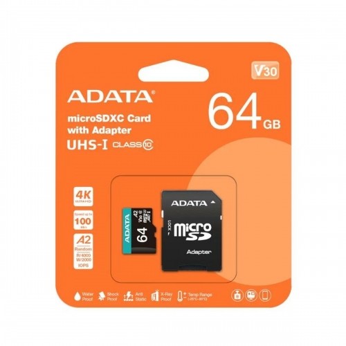 Micro SD karte Adata AUSDX64GUI3V30SA2 64 GB image 3