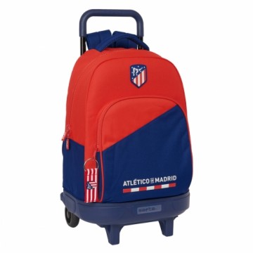 AtlÉtico Madrid Школьный рюкзак с колесиками Atlético Madrid Синий Красный 33 X 45 X 22 cm