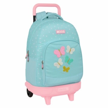 Школьный рюкзак с колесиками Moos Butterflies Синий 33 X 45 X 22 cm
