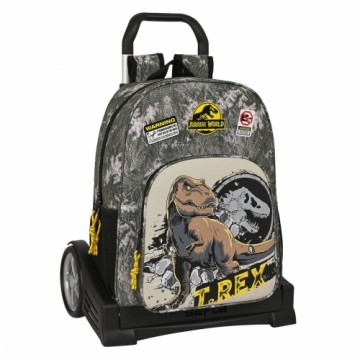 Школьный рюкзак с колесиками Jurassic World Warning Серый 33 x 42 x 14 cm