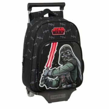 Школьный рюкзак с колесиками Star Wars The fighter Чёрный 27 x 33 x 10 cm
