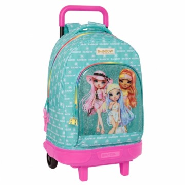 Школьный рюкзак с колесиками Rainbow High Paradise бирюзовый 33 X 45 X 22 cm