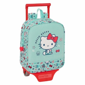 Школьный рюкзак с колесиками Hello Kitty Sea lovers бирюзовый 22 x 27 x 10 cm