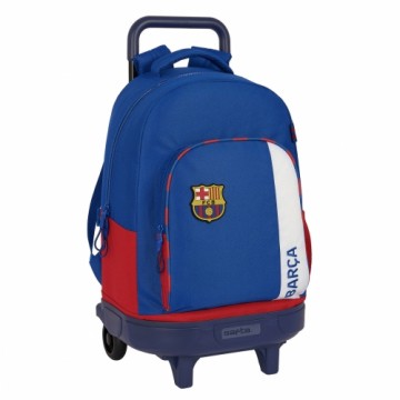 Школьный рюкзак с колесиками F.C. Barcelona Синий Тёмно Бордовый 33 X 45 X 22 cm