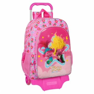 Школьный рюкзак с колесиками Trolls Розовый 33 x 42 x 14 cm