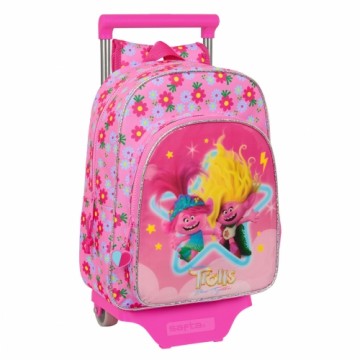 Школьный рюкзак с колесиками Trolls Розовый 26 x 34 x 11 cm