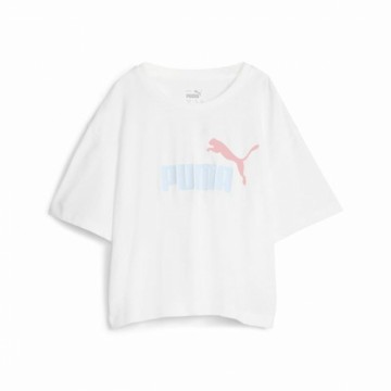Krekls ar Īsām Piedurknēm Bērniem Puma Girls Logo Cropped Balts