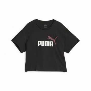 Детский Футболка с коротким рукавом Puma Girls Logo Cropped Чёрный