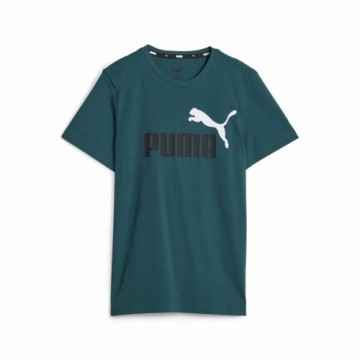 Krekls ar Īsām Piedurknēm Bērniem Puma Ess+ 2 Col Logo Tumši zaļš