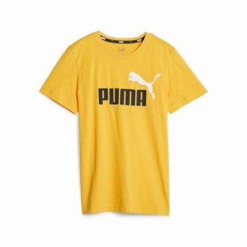 Детский Футболка с коротким рукавом Puma Ess+ 2 Col Logo Жёлтый
