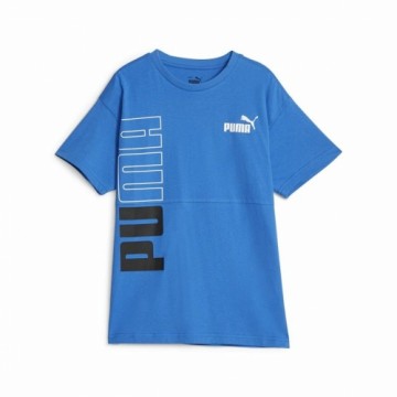 Krekls ar Īsām Piedurknēm Bērniem Puma Power Colorblock Zils