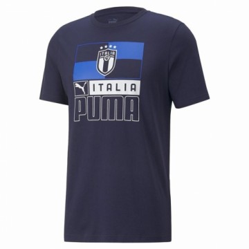 Футболка с коротким рукавом унисекс Puma Italia FIGC Темно-синий