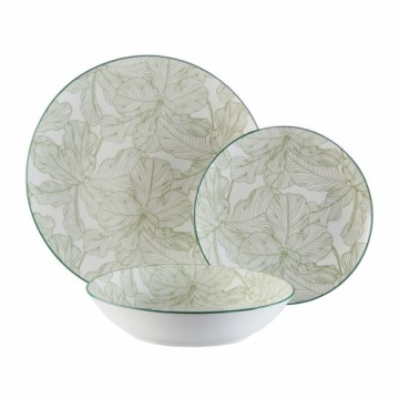 Набор посуды Versa Пальмовое 18 Предметы Зеленый Фарфор