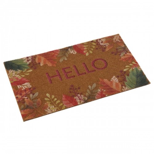 Kāju slaukāmais paklājs Versa Hello Ziedu Termoplastisks Kokosriekstu šķiedra 40 x 2 x 70 cm image 1