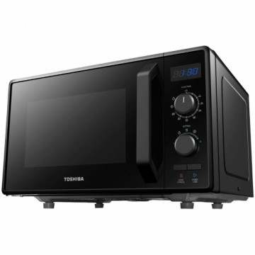 Toshiba Sda 3-in-1 Microwave Oven with Grill and Combination Hob, 23 Litres, Rotating Plate with Storage, Timer, Built-in LED Lights, 900 W, Grill 1050 W, Pizza Programme, Black