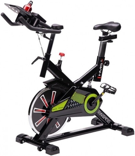 HMS SW2102 black and lime spinning bike image 1
