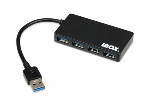 iBox IUH3F56 interface hub USB 3.2 Gen 1 (3.1 Gen 1) Type-A 5000 Mbit/s Black image 1