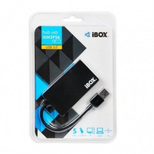 iBox IUH3F56 interface hub USB 3.2 Gen 1 (3.1 Gen 1) Type-A 5000 Mbit/s Black image 3