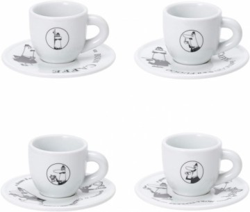 Set of 4 espresso cups BIALETTI CAROUSEL Porcelain 4x 50 ml White