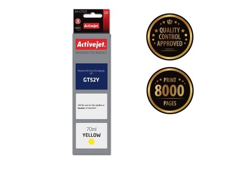Activejet AH-GT52Y ink (replacement for HP GT-52Y M0H56AE; Supreme; 70 ml; yellow) image 2