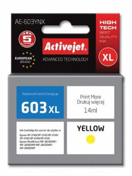 Activejet AE-603YNX ink (replacement for Epson 603XL T03A44; Supreme; 14 ml; yellow)
