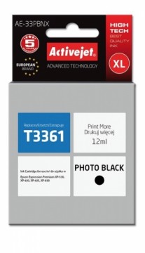 Activejet AE-33PBNX Ink (replacement for Epson 33XL T3361; Supreme; 12 ml; photo black)
