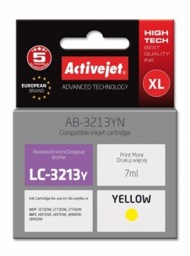 Activejet AB-3213YN Ink cartridge (replacement for Brother LC3213Y; Supreme; 7 ml; yellow)