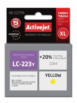 Activejet AB-223YN Ink (replacement for Brother LC223Y; Supreme; 10 ml; yellow)