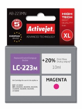 Activejet AB-223MN Ink Cartridge (Replacement for Brother LC223M; Supreme; 10 ml; magenta)
