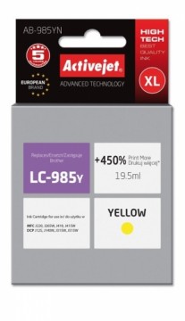 Activejet AB-985YN ink (replacement for Brother LC985Y; Supreme; 19.5 ml; yellow)